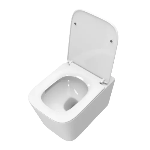 Унитаз подвесной безободковый с сиденьем и смывом TORNADO BelBagno DUE-TOR BB5171CH-TOR/SC, изображение 2