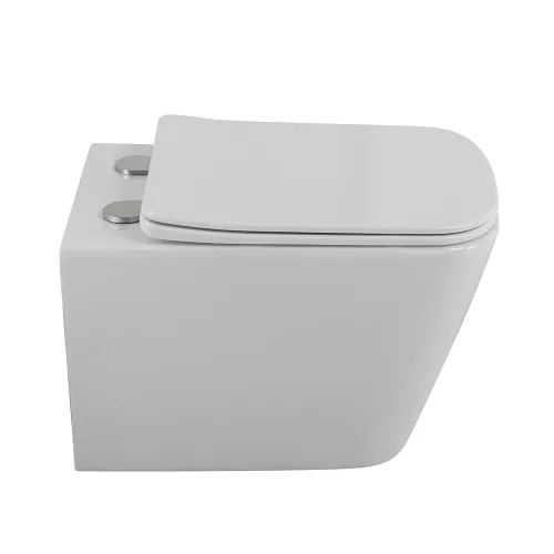 Унитаз подвесной безободковый с сиденьем BelBagno DUE 2.0 BB7107CHR/SC, изображение 4