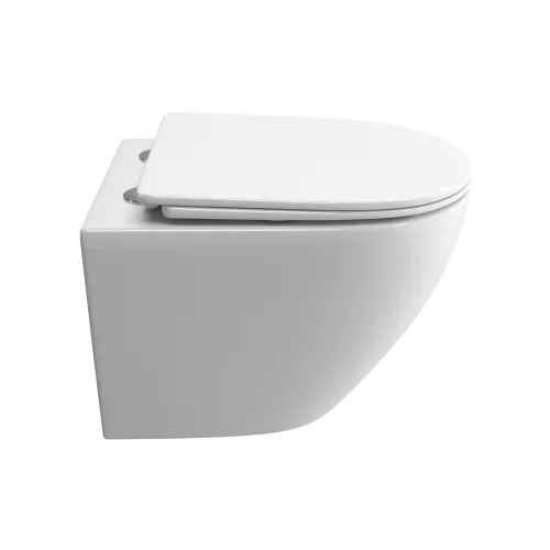 Унитаз подвесной безободковый с сиденьем и смывом TORNADO BelBagno UNO-TOR BB5177CH-TOR/SC, изображение 4