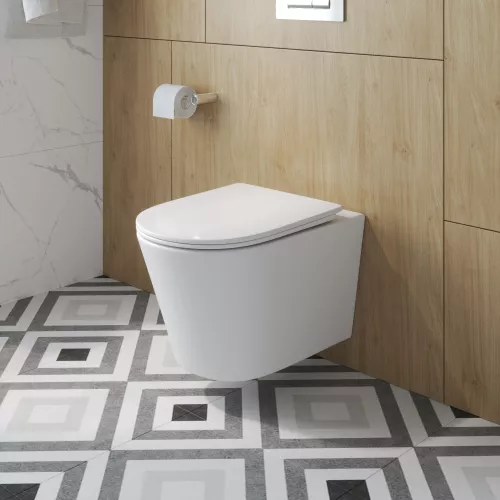 Унитаз подвесной безободковый с сиденьем и смывом TORNADO BelBagno TRE-TOR BB5180CH-TOR/SC, изображение 13