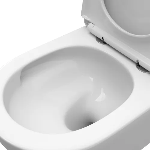 Унитаз подвесной безободковый с сиденьем и смывом TORNADO BelBagno UNO-TOR BB5177CH-TOR/SC, изображение 8