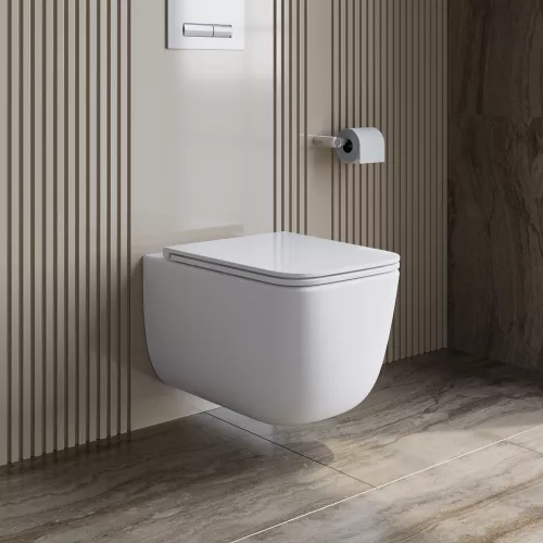 Унитаз подвесной безободковый с сиденьем BelBagno UNO 2.1 BB7006CHR/SC, изображение 11