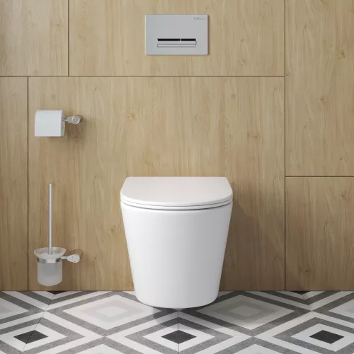 Унитаз подвесной безободковый с сиденьем и смывом TORNADO BelBagno TRE-TOR BB5180CH-TOR/SC, изображение 15