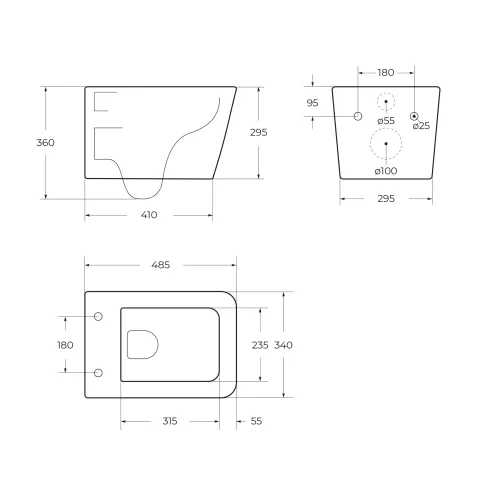 Унитаз подвесной безободковый с сиденьем и смывом TORNADO BelBagno DUE-TOR BB5171CH-TOR/SC, изображение 18