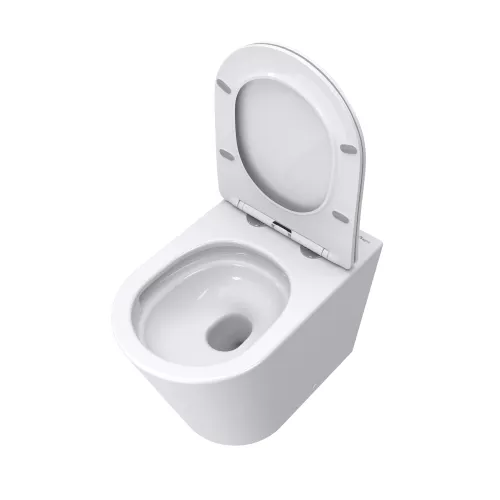 Унитаз приставной безободковый с сиденьем и смывом TORNADO BelBagno FLAY-TOR BB1003CB-TOR/SC, изображение 3