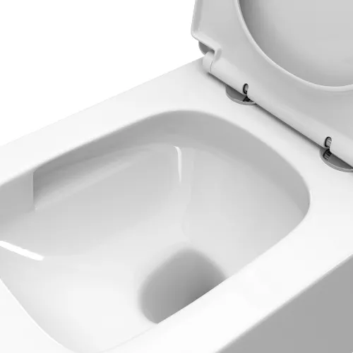 Унитаз подвесной безободковый с сиденьем и смывом TORNADO BelBagno DUE-TOR BB5171CH-TOR/SC, изображение 8