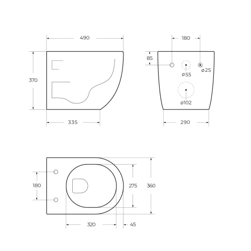 Унитаз подвесной безободковый с сиденьем BelBagno UNO 2.0 BB7306CHR/SC, изображение 10