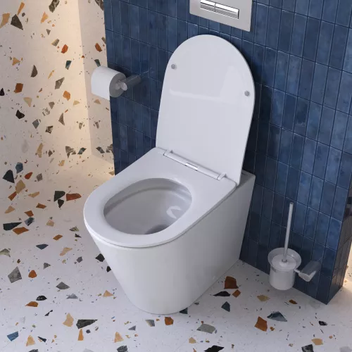 Унитаз приставной безободковый с сиденьем и смывом TORNADO BelBagno FLAY-TOR BB1003CB-TOR/SC, изображение 14