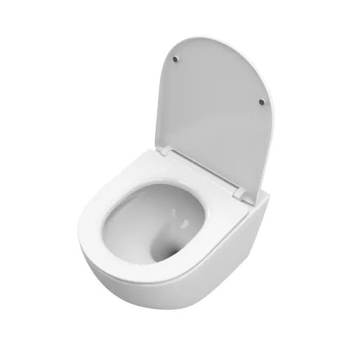 Унитаз подвесной безободковый с сиденьем и смывом TORNADO BelBagno UNO-TOR BB5177CH-TOR/SC, изображение 2