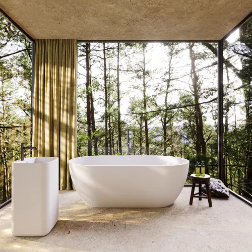 Ванна из искусственного камня Solid Surface CEZARES CZR-STYLUS-160-80-54-SSB, изображение 4