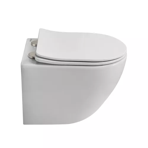 Унитаз подвесной безободковый с сиденьем BelBagno UNO 2.1 BB7006CHR/SC, изображение 4