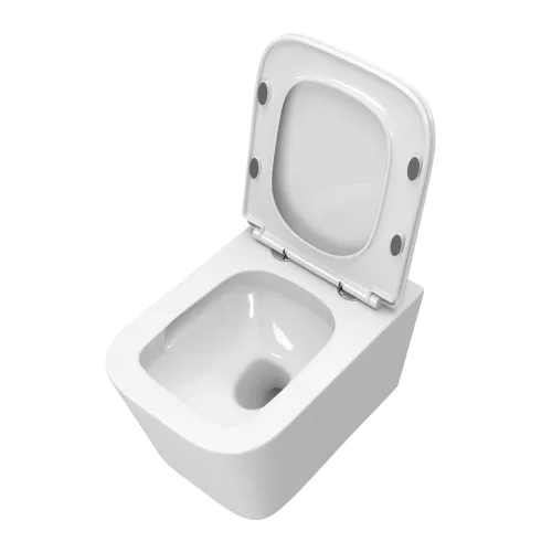 Унитаз подвесной безободковый с сиденьем и смывом TORNADO BelBagno DUE-TOR BB5171CH-TOR/SC, изображение 3