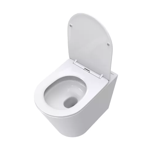 Унитаз приставной безободковый с сиденьем и смывом TORNADO BelBagno FLAY-TOR BB1003CB-TOR/SC, изображение 2