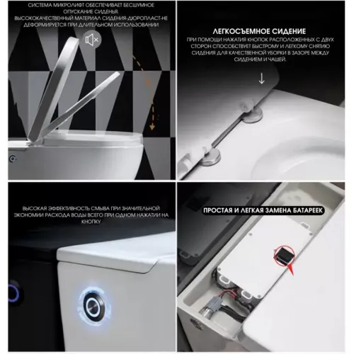 Унитаз Ceruttispa CT7269 DISGRAZIA Pulse приставной с функцией импульсного смыва, изображение 13