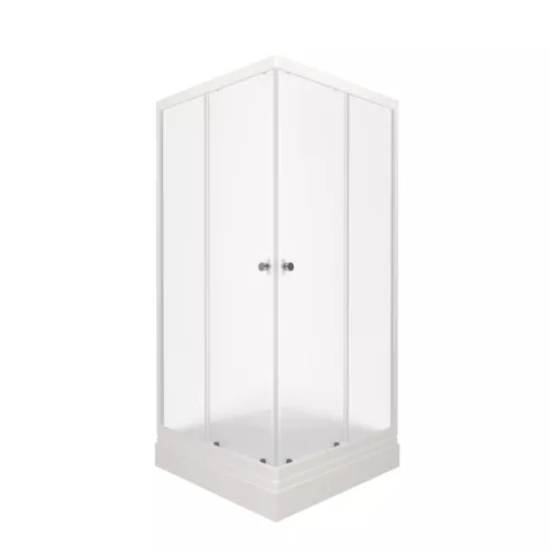 Душевое ограждение Triton ВЕЛЬВЕТ-К, А низкий поддон/матовое стекло, Цвет стекла: матовое, Цвет профиля: Белый, Тип поддона: Низкий, Выбрать размер: 80х80, изображение 7