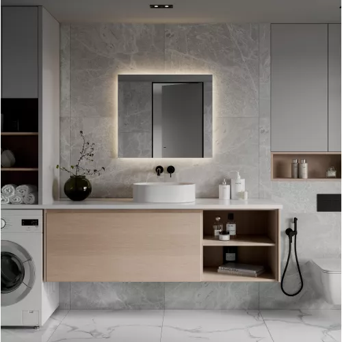 Зеркало ACWEN "Trezhe Led" 80х70 с бесконтактным сенсором, подогрев, Тип: Зеркало с бесконтактным сенсором и подогревом, Выбрать размер: 80х70