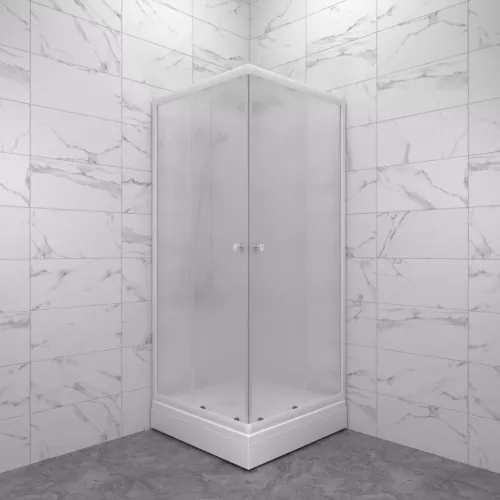 Душевое ограждение Triton ВЕЛЬВЕТ-К, А низкий поддон/матовое стекло, Цвет стекла: матовое, Цвет профиля: Белый, Тип поддона: Низкий, Выбрать размер: 80х80