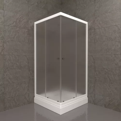Душевое ограждение Triton ВЕЛЬВЕТ-К, А низкий поддон/матовое стекло, Цвет стекла: матовое, Цвет профиля: Белый, Тип поддона: Низкий, Выбрать размер: 80х80, изображение 3