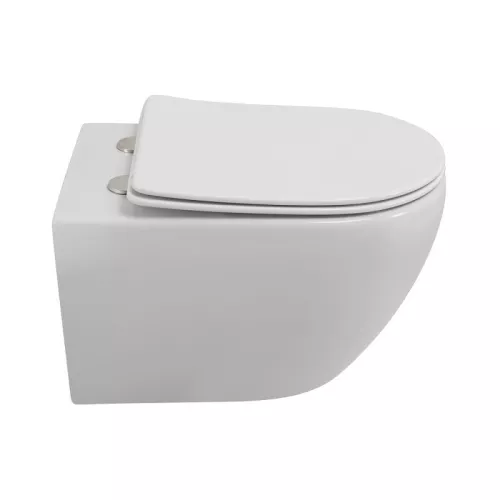 Унитаз подвесной Cezares безободковый с сиденьем и смывом TORNADO STREAM, изображение 2