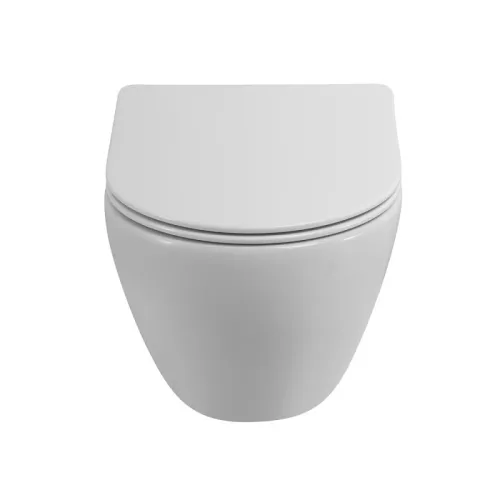 Унитаз подвесной Cezares безободковый с сиденьем и смывом TORNADO STREAM, изображение 3