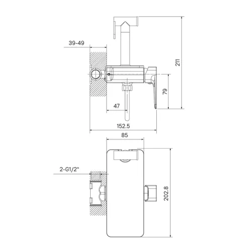 Гигиеническим душ  IDDIS AXEBLSHi08 черный матовый, изображение 3