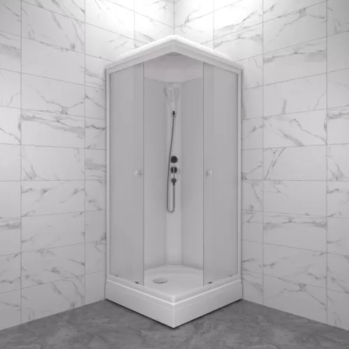 Душевая кабина  Triton ВЕЛЬВЕТ-К , А низкий поддон/матовое стекло, Цвет профиля: Белый, Тип поддона: Низкий, Выбрать размер: 80х80, изображение 8