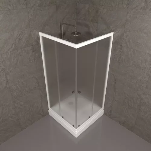 Душевое ограждение Triton ВЕЛЬВЕТ-К, А низкий поддон/матовое стекло, Цвет стекла: матовое, Цвет профиля: Белый, Тип поддона: Низкий, Выбрать размер: 80х80, изображение 5