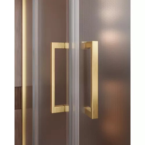 Душевой уголок Cezares Molveno 90x90 MOLVENO-A-2-90-P-BORO профиль Брашированное золото стекло рифленое, изображение 4