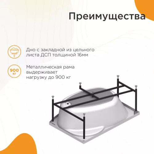 Ванна акриловая Radomir Монти 150х105 см, L/R, Ориентация: Левая, изображение 4