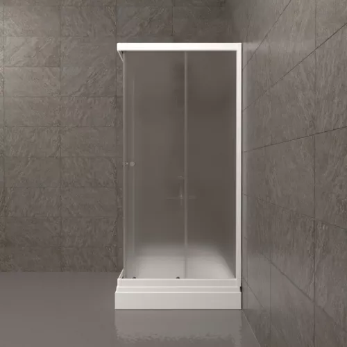 Душевое ограждение Triton ВЕЛЬВЕТ-К, А низкий поддон/матовое стекло, Цвет стекла: матовое, Цвет профиля: Белый, Тип поддона: Низкий, Выбрать размер: 80х80, изображение 6