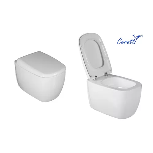 Унитаз Ceruttispa CT10613  ROMINA Aria Tornado подвесной безободковый со смывом торнадо, изображение 4