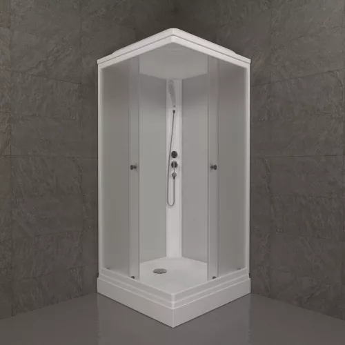 Душевая кабина  Triton ВЕЛЬВЕТ-К , А низкий поддон/матовое стекло, Цвет профиля: Белый, Тип поддона: Низкий, Выбрать размер: 80х80, изображение 2