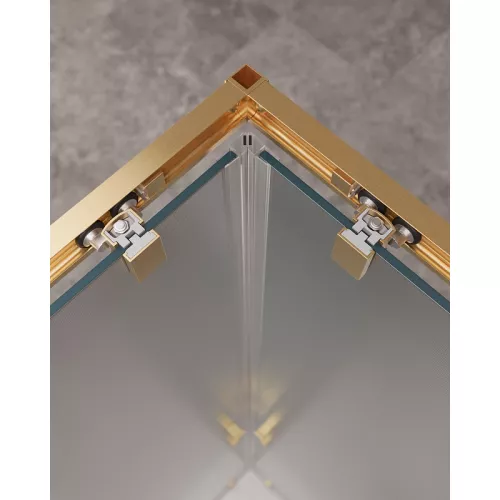 Душевой уголок Cezares Molveno 90x90 MOLVENO-A-2-90-P-BORO профиль Брашированное золото стекло рифленое, изображение 5