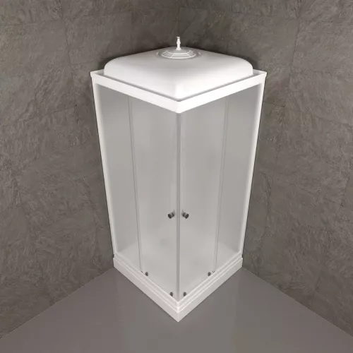 Душевая кабина  Triton ВЕЛЬВЕТ-К , А низкий поддон/матовое стекло, Цвет профиля: Белый, Тип поддона: Низкий, Выбрать размер: 80х80, изображение 3