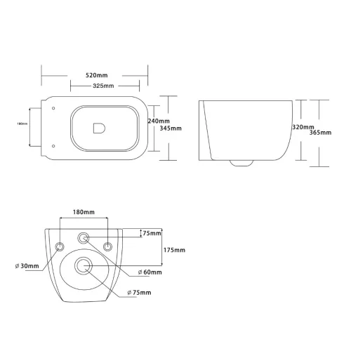 Унитаз Ceruttispa CT10613  ROMINA Aria Tornado подвесной безободковый со смывом торнадо, изображение 6