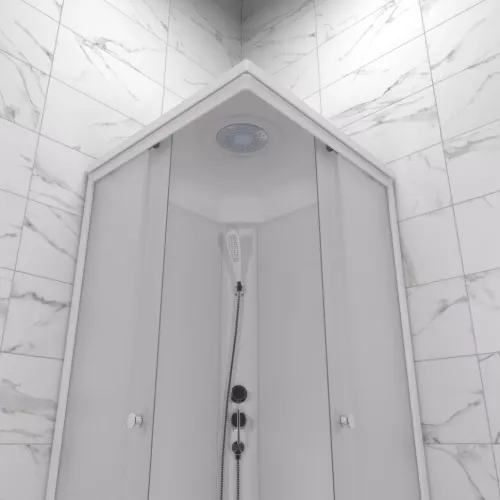 Душевая кабина  Triton ВЕЛЬВЕТ-К , А низкий поддон/матовое стекло, Цвет профиля: Белый, Тип поддона: Низкий, Выбрать размер: 80х80, изображение 9