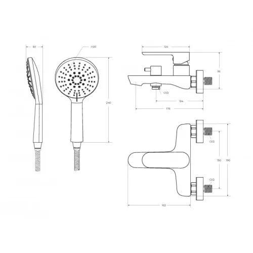 Смеситель для ванны и душа CEZARES STYLUS-VD-IN, изображение 6