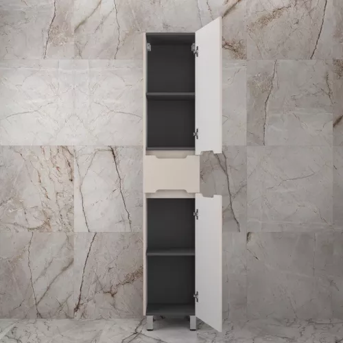 Колонна напольная "Матис" 36 см 1 ящик, КРЕМ, PLUS, ЭМАЛЬ, Выбрать цвет: Крем, изображение 3