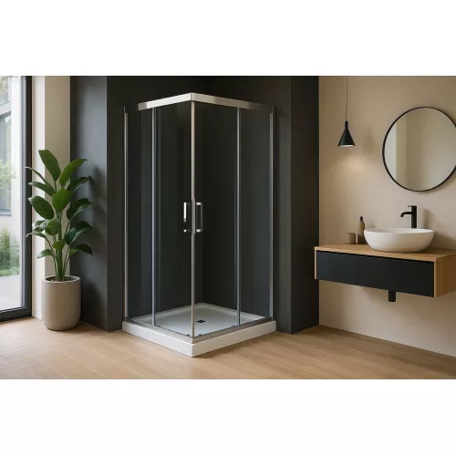 Душевые ограждения: Душевой уголок Royal Bath RB HPD-T-CH 90х80х200 (прозрачное) 1 в магазине Акватория