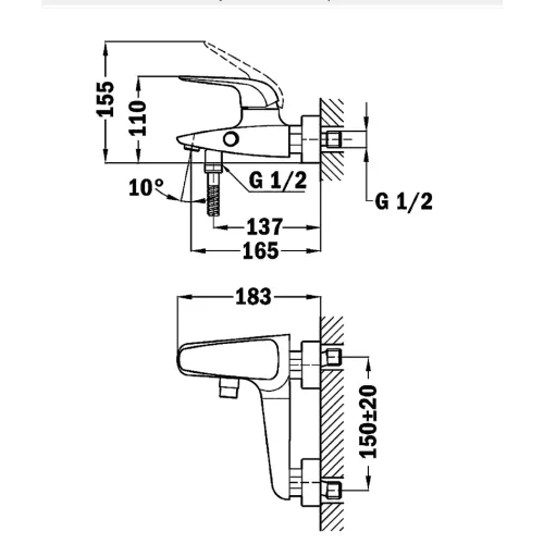 Смеситель для ванны Teka Itaca 671210200, изображение 2