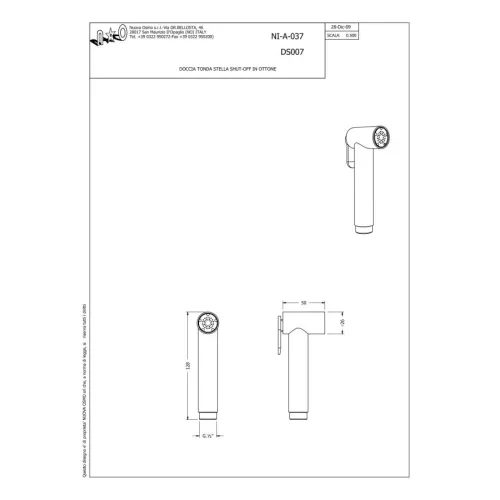Гигиенический душ Graffio  с прогрессивным картриджем, цвет матовое золото, изображение 4