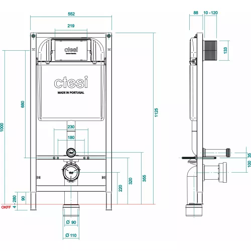 Инсталляция CTESI Solid для унитаза, изображение 6