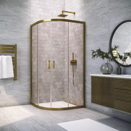 : Душевой уголок Vegas Glass ZS TUR Novo 90 05 05 90x90 см, профиль бронза, стекло бронза 1 в магазине Акватория