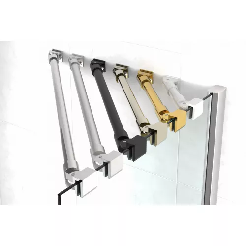 Душевая дверь в нишу Vegas-Glass 155 см EP-F-1 NOVO h2000 155 03 01 L профиль золото матовое, стекло прозрачное, изображение 4