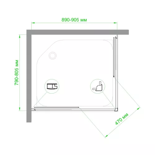 Душевой уголок Royal Bath RB HPD-T-CH 90х80х200 (прозрачное), изображение 5