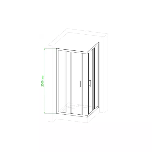 Душевой уголок Royal Bath RB HPD-T-CH 90х80х200 (прозрачное), изображение 4