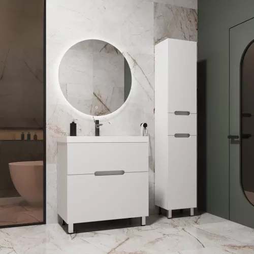 Колонна напольная "Матис" 36 см 1 ящик, Белый матовый, PLUS, ЭМАЛЬ, Выбрать цвет: Белый, изображение 5