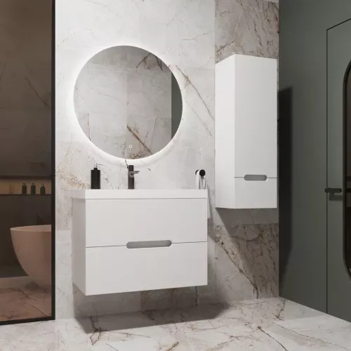 Колонна подвесная "Матис" 36 см, 1 ящик, Белый матовый, PLUS, ЭМАЛЬ, Выбрать цвет: Белый, изображение 5