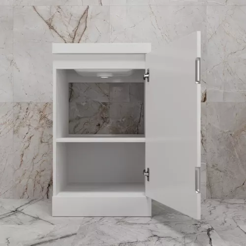 Тумба напольная "МОНО 50" с раковиной ASTI 50, белый глянец, Выбрать цвет: Белый глянец, Внешний вид: с белой раковиной, изображение 5