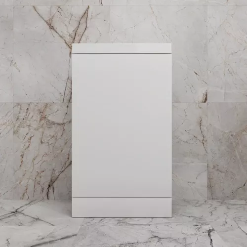 Тумба напольная "МОНО 50" с раковиной ASTI 50, белый софт, Выбрать цвет: Белый софт, Внешний вид: с белой раковиной